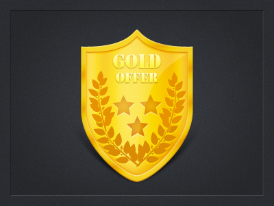 Gold Offer Badge 3d 3d like badge gold gold offer highlight realistic shield star texture