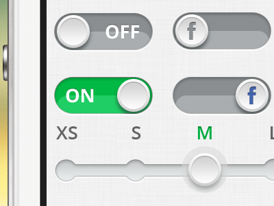 iPhone UI Project clean iphone retina display slider switch texture ui