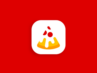 Pizza Delivery App Icon Logo app icon branding delivery design fast food flat ios android italian pizza mobile negative space recipe ui