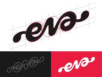 Eva Ambigram Logotype Vector Guides