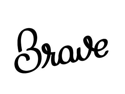 Brave Wordmark Logo branding brush effect calligraphy brush custom logo type design flat illustrator logotype typography wordmark