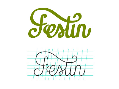 Festin Wordmark Logo branding brush effect calligraphy brush custom logo type design flat illustrator logotype typography wordmark