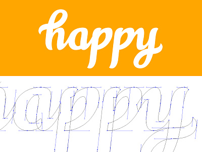 Happy Calligraphy Wordmark Logo branding brush effect calligraphy brush custom logo type design flat font illustrator logotype typography wordmark