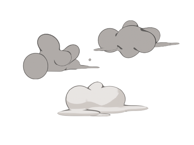 Clouds 3d cel illustration