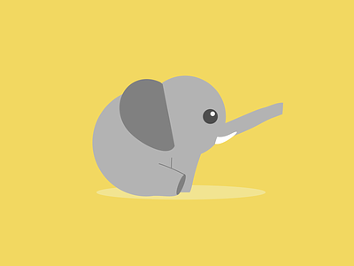 Elephant animation character design elephant flat lllustration simple toot