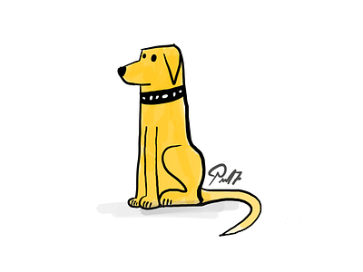 Yellow Doggo cartoon dog drawing illustration pets sketch