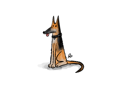 German Doggo animals cartoon dogs drawing simple sketch