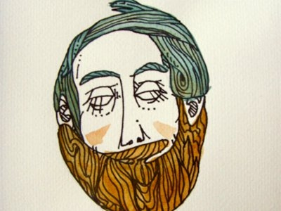 Pisces Man astrology drawing facial hair illustration ink painting watercolor zodiac