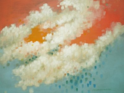 clouds - acrylic painting on canvas