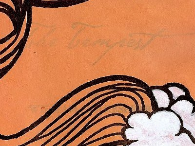 Tempest sketchbook detail acrylic ink ocean paint play sea shakespeare sketchbook tempest theater water wave