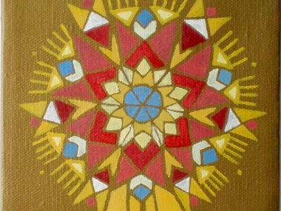 gold star painting acrylic geometric gold paint pattern star