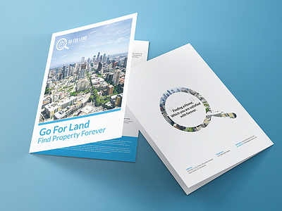 Go For Land Real Estate BiFold Brochure Design booklet brochure catalog f1digitals flat icons indesign layout minimal real estate