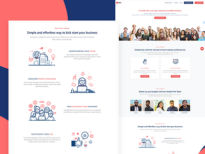 Pro5 Website design clean design flat icons illustrations navigation site typography ui web website