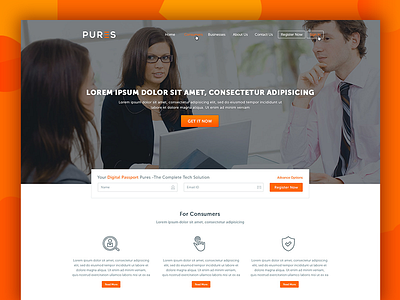 Pures Corporative Web UI Design clean design design flat icons freebie minimal page typography ui ux website wordpress