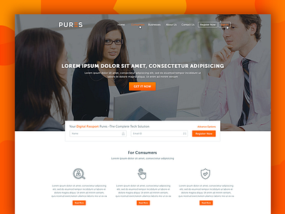 Pures Corporative Web UI Design