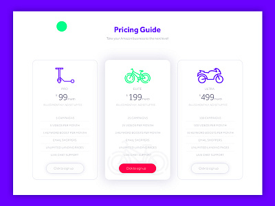 Price Table UI Design design experience icon interface minimal typography ui ux web website