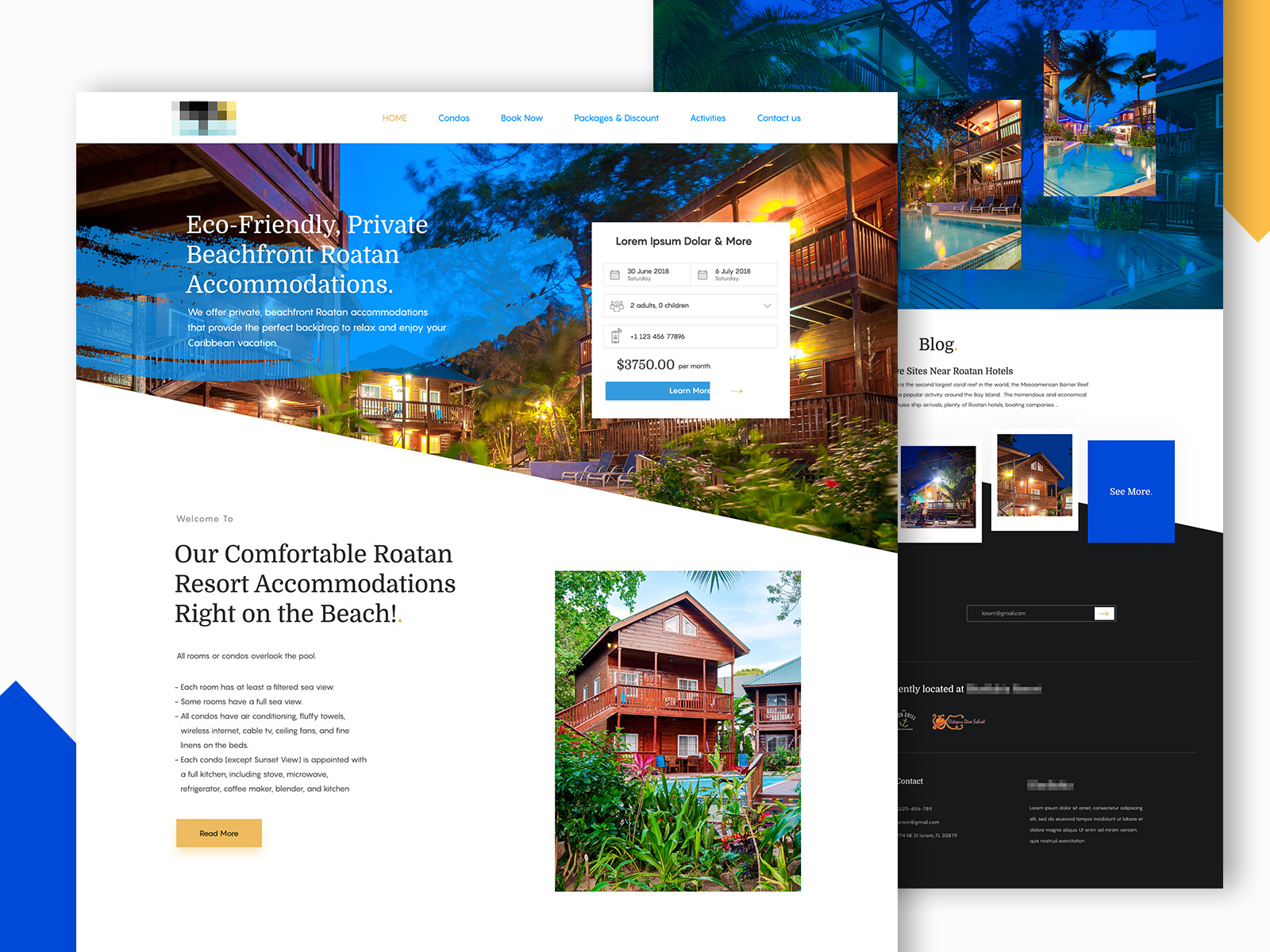 Resort And Travel Package Landing Page Design by Pawan Droch on Dribbble