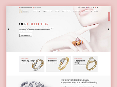 Jewelry eCommerce website Design design diamond icons interface jewellery store minimal shop typography ui web website wedding rings