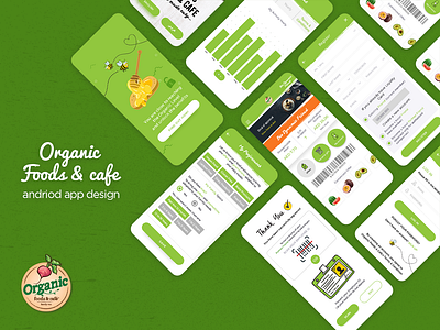 Organic foods & cafe android app design android app design app design application ui cafe app food app illustration minimal organic foods cafe uiux web