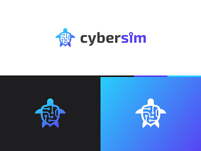 CyberSim logo animal logo branding cybersecurity digital digital logo digital turtle identity logo logo design shield shield logo turtle turtle logo vector