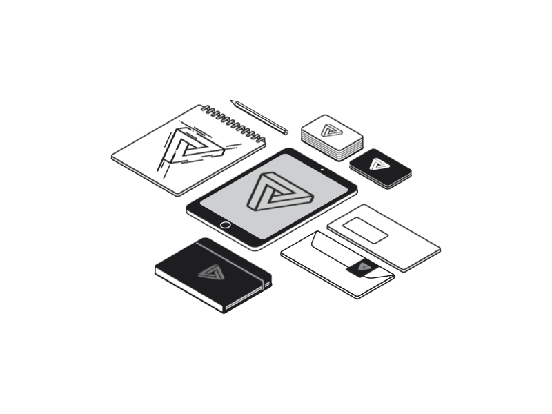 Branding animation animation branding business card identity illustration isometric isometric illustration isometric line animation logo