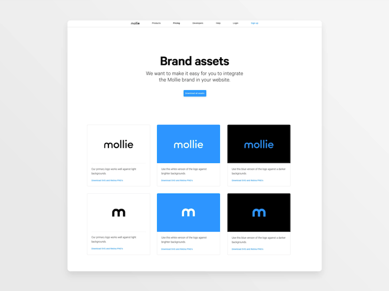 Brand page animation brand framer logo mollie ui web webpage website