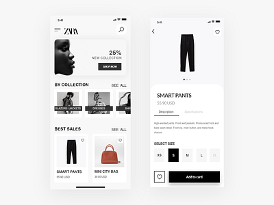 Zara App - Redesign product