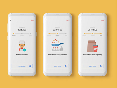 Cooking App Tracking Order android app application clear cooking app design flat food app food design illustration interaction ios logo ui ux xd
