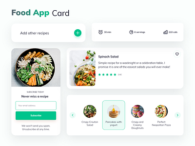 Food App card app application card design flat food app illustration interaction product ui ux xd