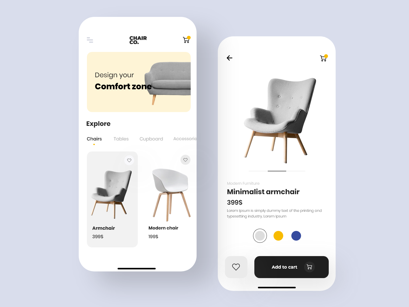 furniture store App by Marwan Samir on Dribbble