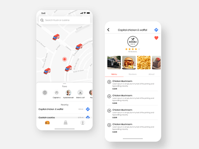 Food order app menu android app application clear delivery design flat food ios ui ux xd