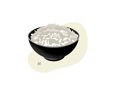 Rice | Food Illustration asian bowl food illustration minimalistic procreate rice