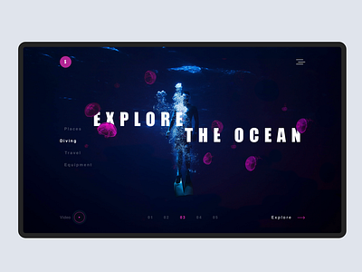 Diving colour concept dayliui diving ocean simple ui ux uxui web webdesign
