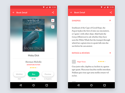 Juggernaut Book Detail android app book flat minimal payment phone profile reading settings