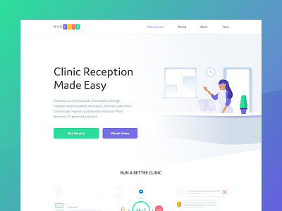 Avocare - Landing clinic health illustration landing light ui web