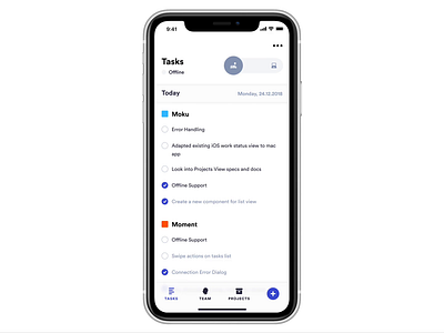 Moku Change Status app concept edit ios iphone remote status team todo todo list ui ux