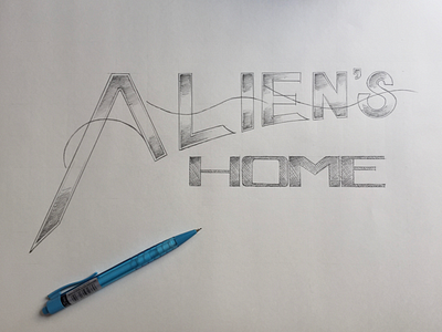 Alien’s Home | Pencil work artwork handlettering lettering sketch typography