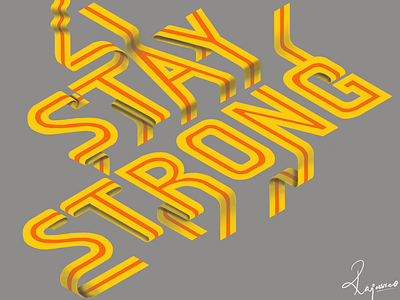Stay Strong artwork banner drawing illustration isometric pattern procreate