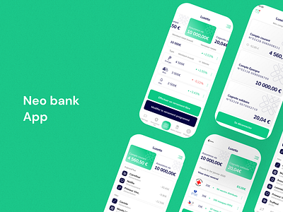 Neo bank app bank corporate design green mobile app ui ux