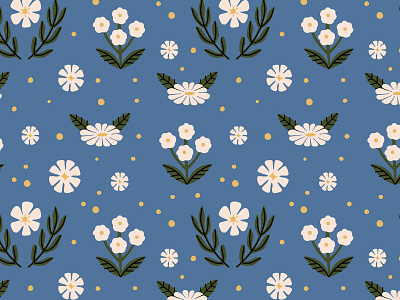 Blue Floral illustration pattern pattern design