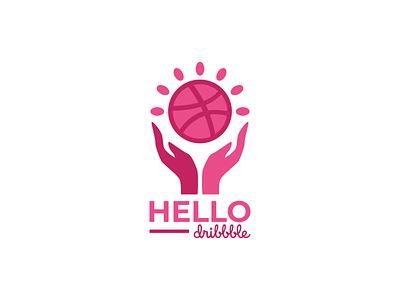 Hello, Dribbble! basketball brand branding design dribbble first first shot hand hello hello dribbble identity logo sport vector
