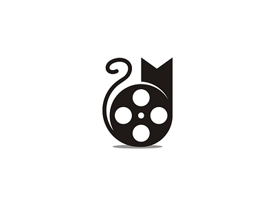 Cat Movie Logo animal black brand branding cat cinema company design icon illustration logo logogram movie pet production house silhouette simple theatre vector wild