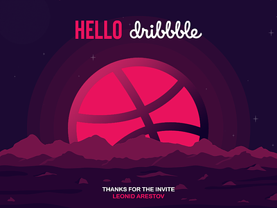 Hello Dribbble! dribbble graphic art hello hello dribble illustraion pink