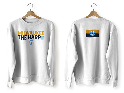 The Harp MKE - Shirt Design Refresh 2021 apparel branding design graphic design harp illustration layout logo merchandise milwaukee typography vector