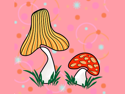 Friday Doodles design doodle graphic design illustration line art mushroom vector