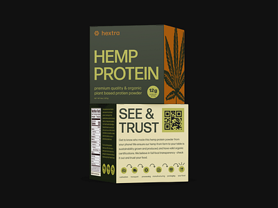 Hextra Hemp Protein Packaging cannabis logo