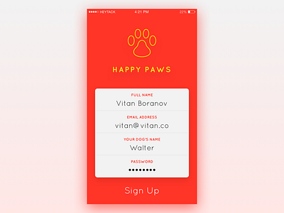 Daily UI - Day 1: Sign Up dailyui form ios iphone login signup