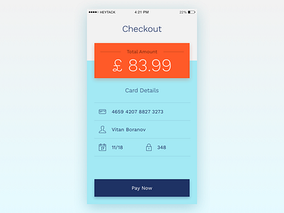 Daily UI - Day 2: Credit Card Checkout card checkout credit dailyui ios iphone