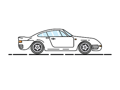 Porsche 959 1980 1980s cars design illustration porsche porsche 959 white