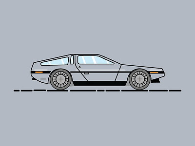 Delorean 1980s back to the future car delorean design dmc illustration